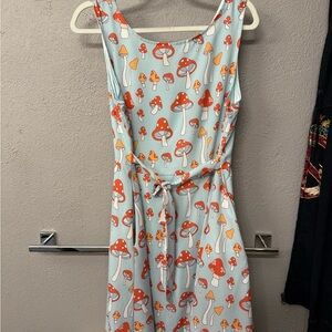 Mushroom Print Sleeveless Dress
